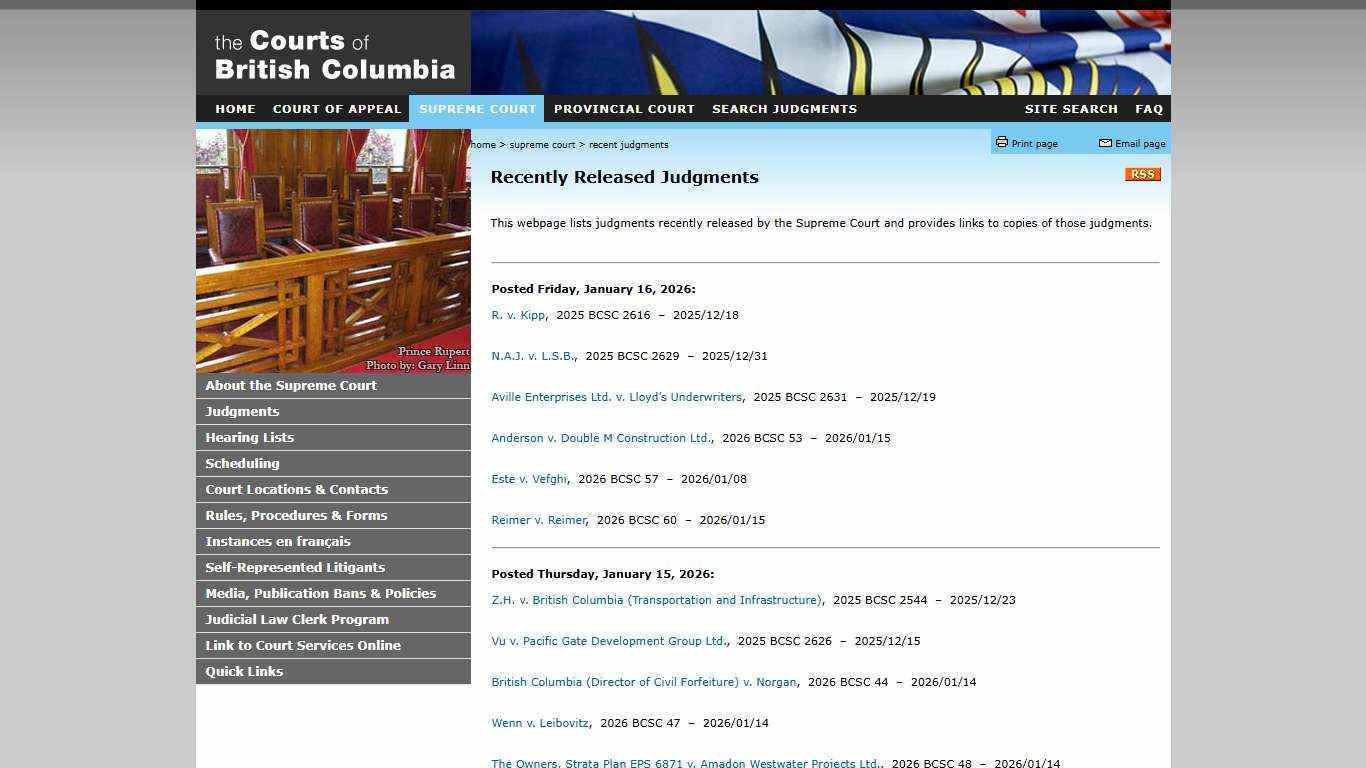 Supreme Court - Recently Posted Judgments